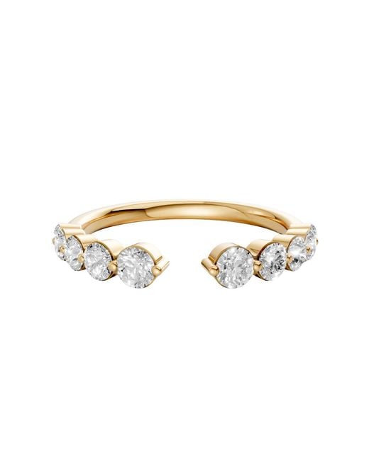 Aya Fine Jewelry Metallic Modern Open Round Lab Diamond Stackable Band