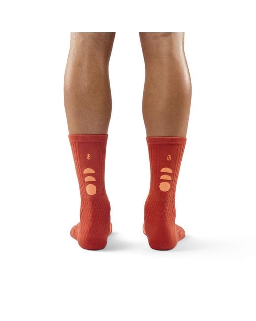 Semibold Red Performance Crew Socks Amber