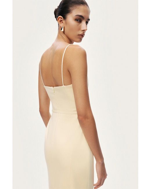 Nocturne White Strappy Belted Midi Dress