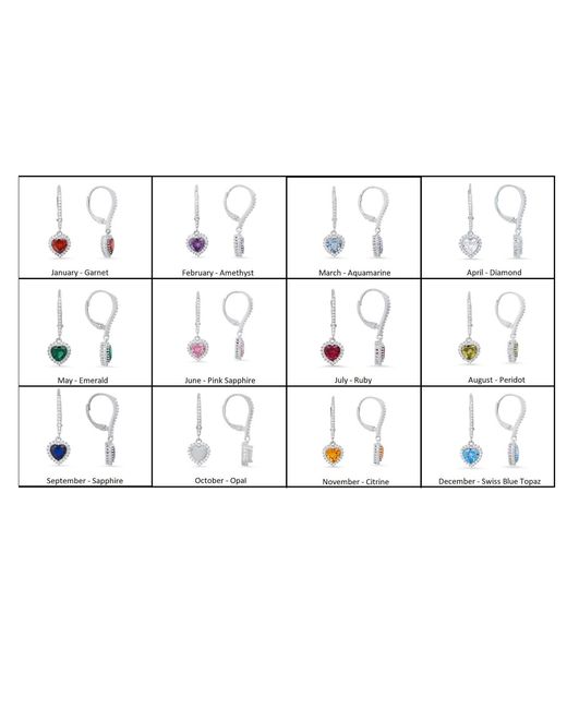 Kylie Harper White November Citrine Birthstone Heart-Cut Halo Leverback Earrings