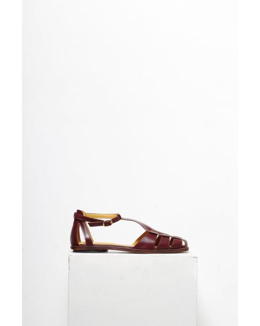 Mafalda Red Ida Wine Fisherman Sandals