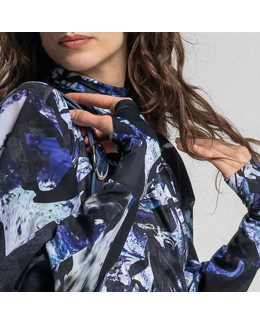 ARTISTA Blue Dark Crystal Printed Drape Top