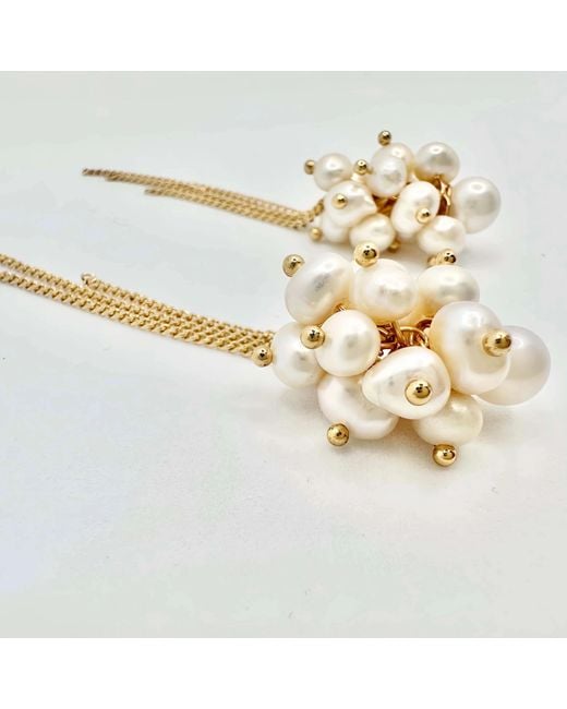 Angel Barocco Metallic Multi Ivory Pearl Earrings