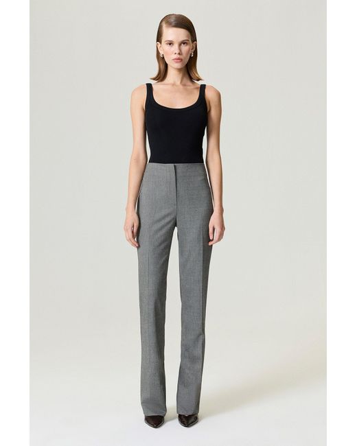 Nocturne Gray Side Slit Tailored Pants
