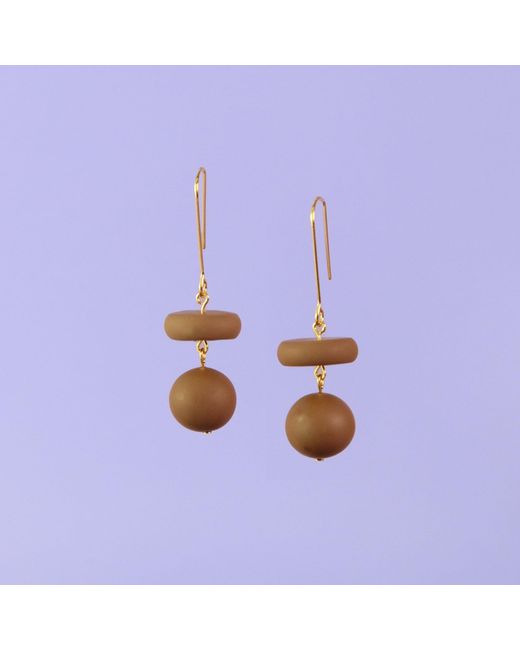 By Chavelli White Bead Dangle Earrings
