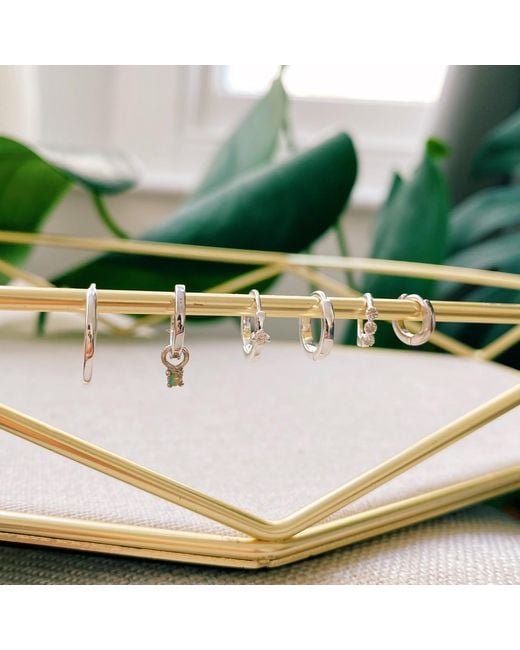 Zohreh Metallic Medium Hoop Earring Sterling