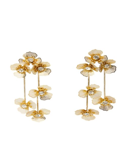 Saachi Metallic Flower Metal Drop Earring