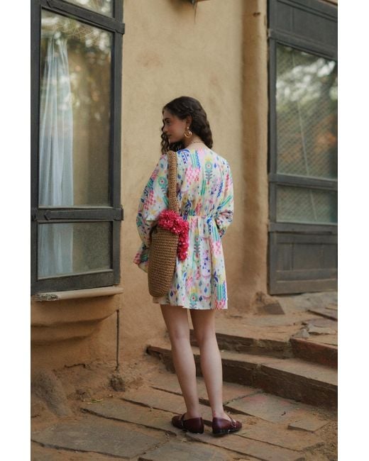 Maison Qala Blue Neutrals Memory Dress