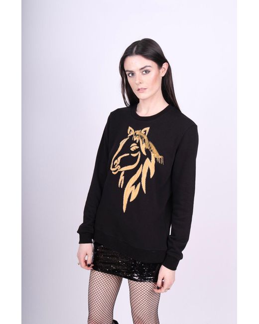 Any Old Iron Blue Golden Horse Hair Sweatshirt