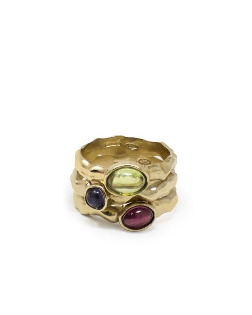 Vintouch Italy Cosmo Set Of Three Multicolor Rings