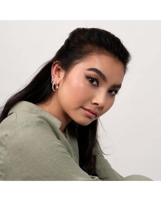 Dower & Hall Metallic Medium Dotty Huggie Hoops