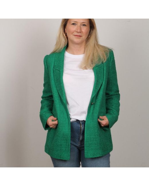 Nuvv Collection Green Casual Tweed Blazer