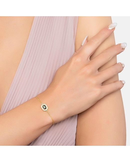 Latelita London Metallic Whistledown Gemstone Bracelet Emerald