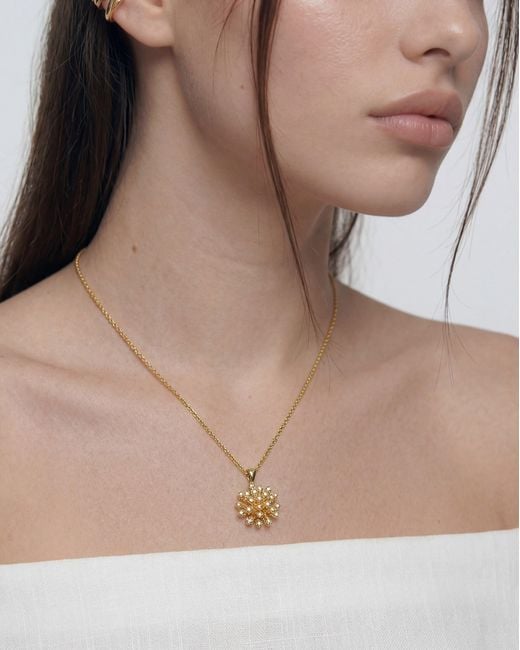 Elk & Bloom Metallic 14K Star Flower Pendant Necklace
