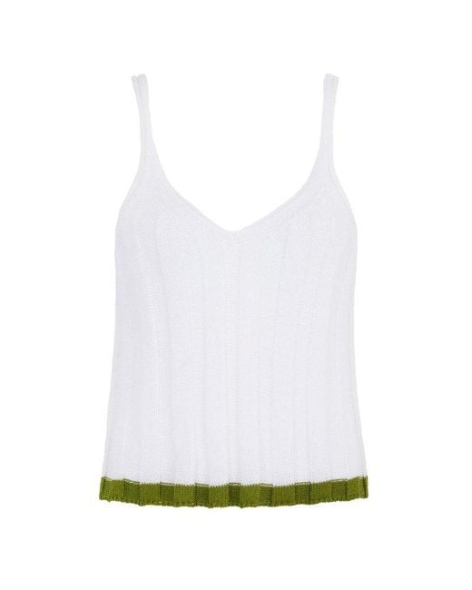 Cara & The Sky White Jodie Ribbed Knitted Cami Vest