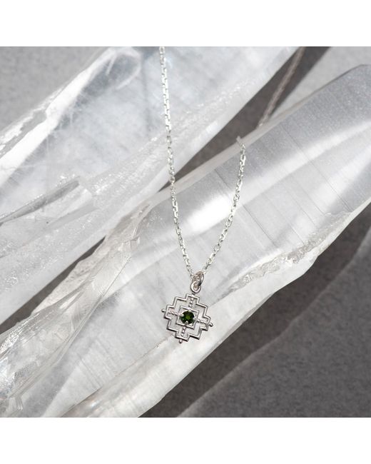 Zoe & Morgan Metallic Centred Necklace Chrome Diopside