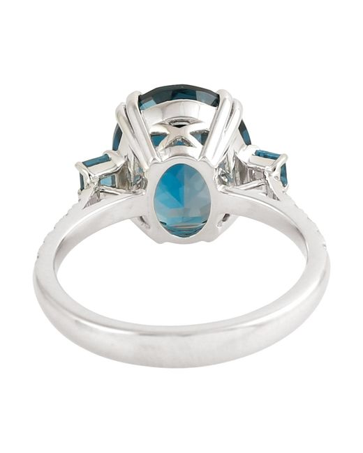 Artisan Blue 14K Oval London Topaz & Diamond Cocktail Ring
