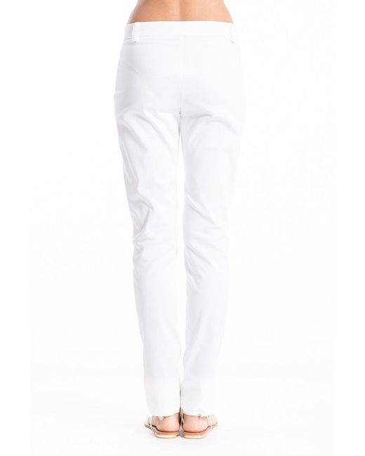 Conquista White Straight Leg Trousers