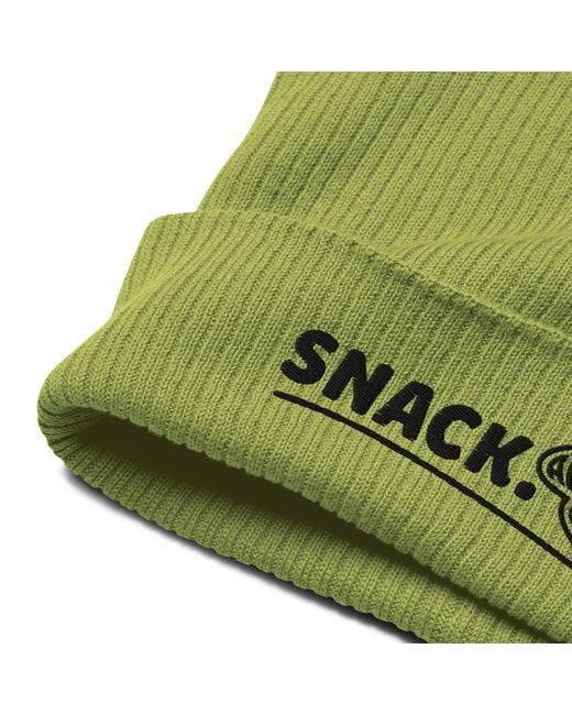 Anchor and Crew Green Leaf Snack Gen. Organic Cotton Embroidered Beanie for men
