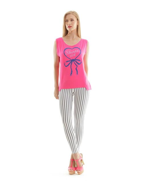 Conquista Pink Sleeveless Print Top