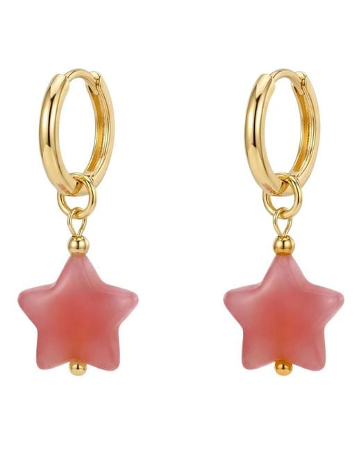 seree Red Harvest Jade Stone Charm Earrings