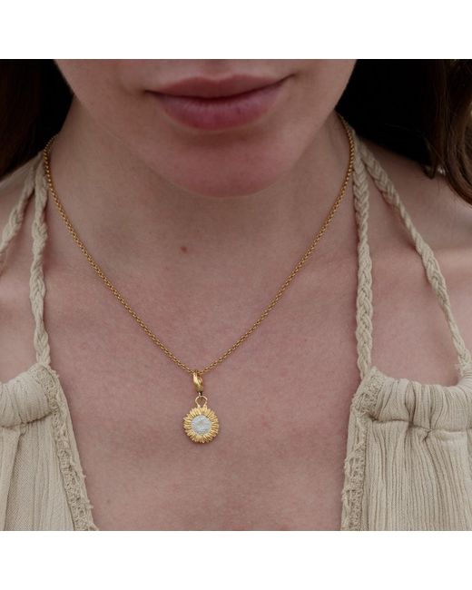 Lily Charmed Metallic Plated Sunflower Charm Necklace