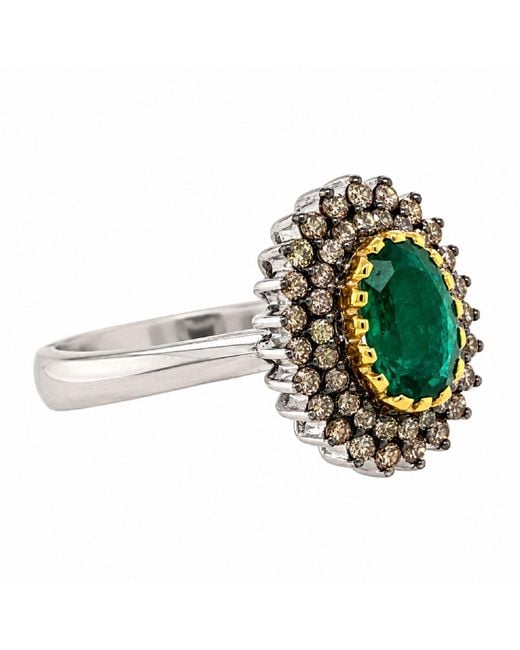 Artisan Green 18K Oval Diamond Halo Ring
