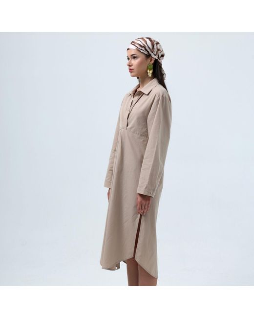 Thisisu Collection Natural Neutrals Jose Twist Shirt Dress