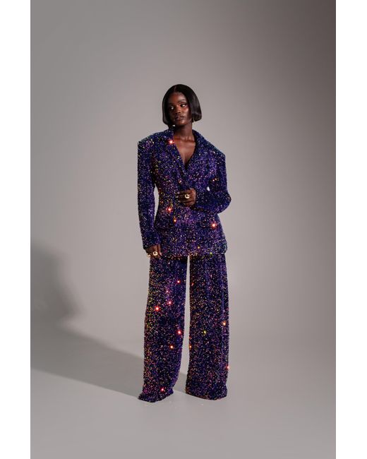 Ofuure Blue Liza Sequin Blazer