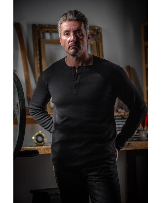 &SONS Trading Co Black The New Elder Henley Shirt for men