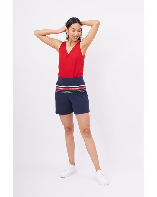 Peraluna Blue Sofia Organic Cotton Knit Shorts