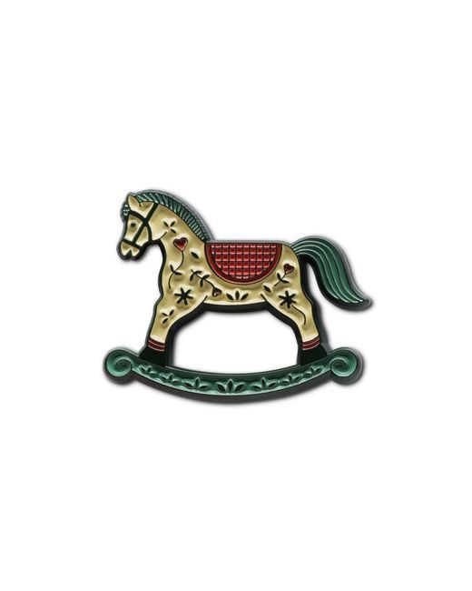 Make Heads Turn Green Neutrals Enamel Pin Rocking Horse