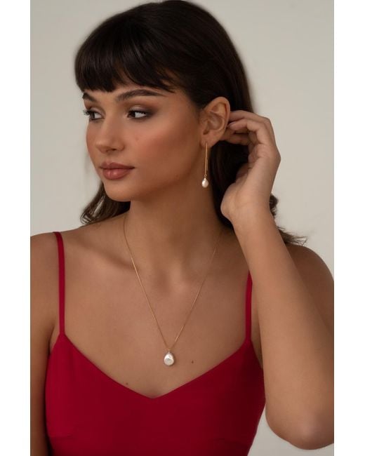 Katy Faye Metallic Moon Pearl Necklace