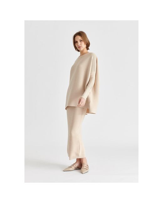 Paisie Natural Neutrals Ribbed Jumper