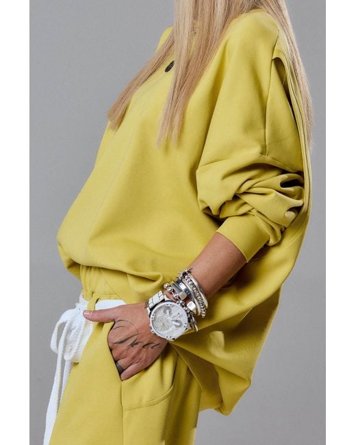 Clothes by Locker Room Yellow Oversized Sweat Set With Open Back