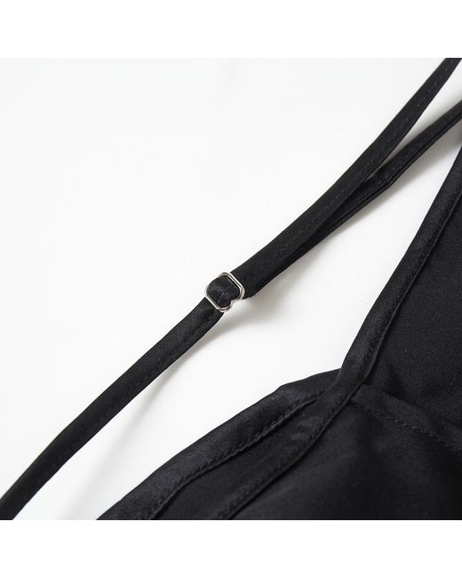 Soft Strokes Silk Black Pure Mulberry Silk Cowl Neck Camisole, Spaghetti Strap
