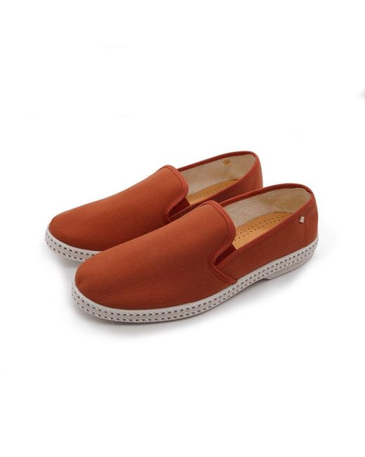 Rivieras Brown Classic Cotton Canvas Slip-On Loafer With Laces