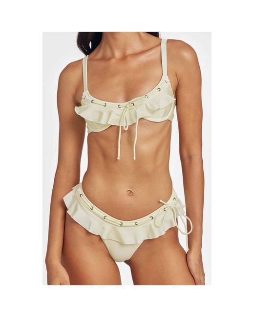 Blackbough Swim Yellow Debi Ruffled Cheeky Bottoms Butter