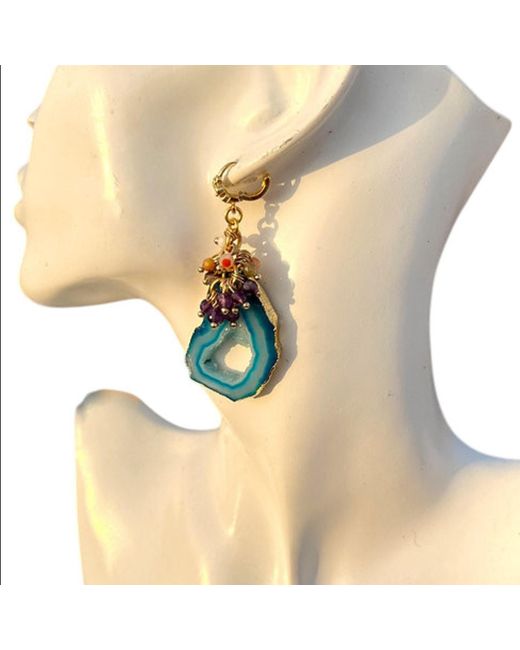 Sibylla Delphica Blue Agate Drop Earrings