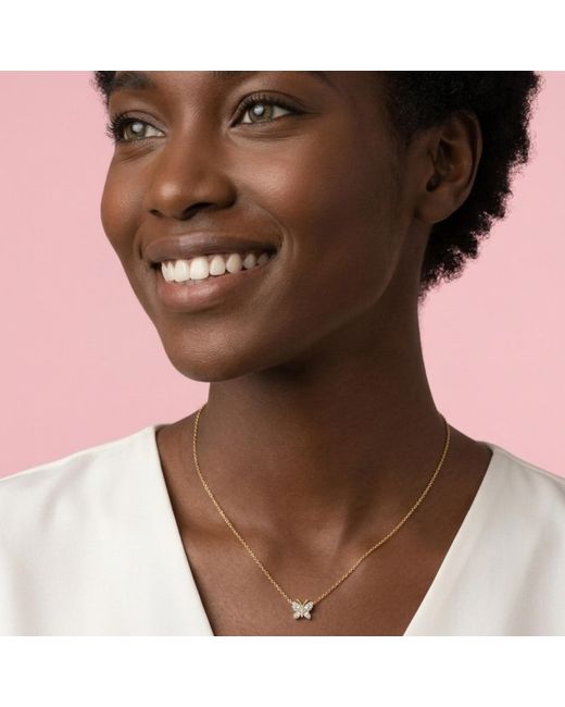 BLOOMTINE | Earth Angel HQ Metallic Enchanting Flutterfly Vermeil Butterfly Necklace