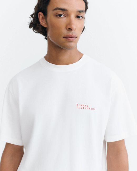 Thinking Mu White Costumbres Aaron T-Shirt for men
