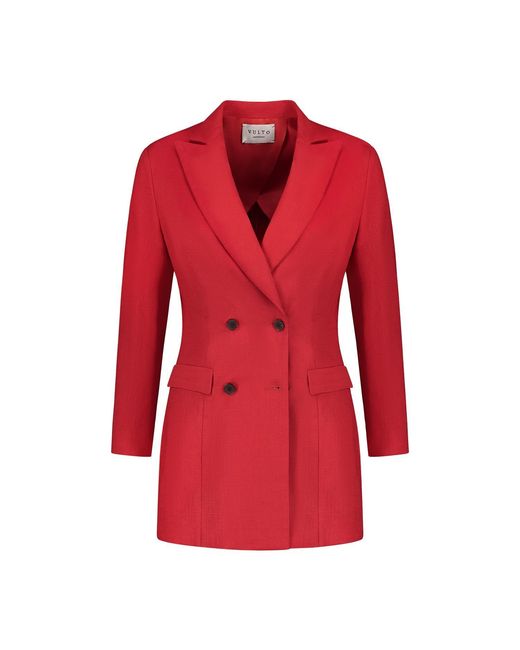 Vulto Red Linen Jacket