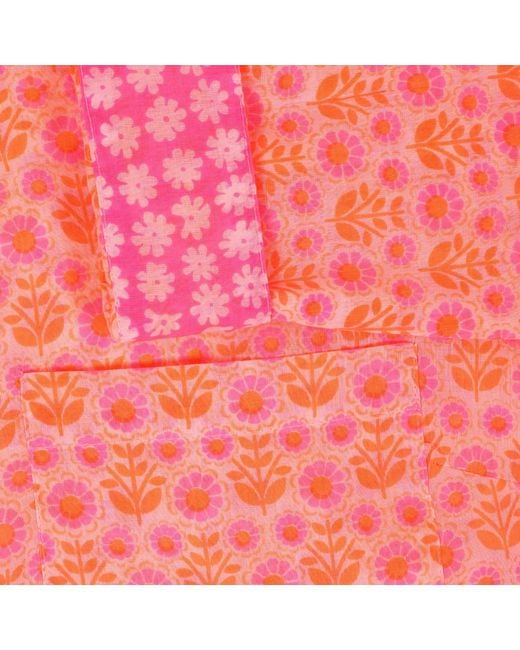 Luella Fashion Pink Eze Cotton Shirt Printed Pattern Neon