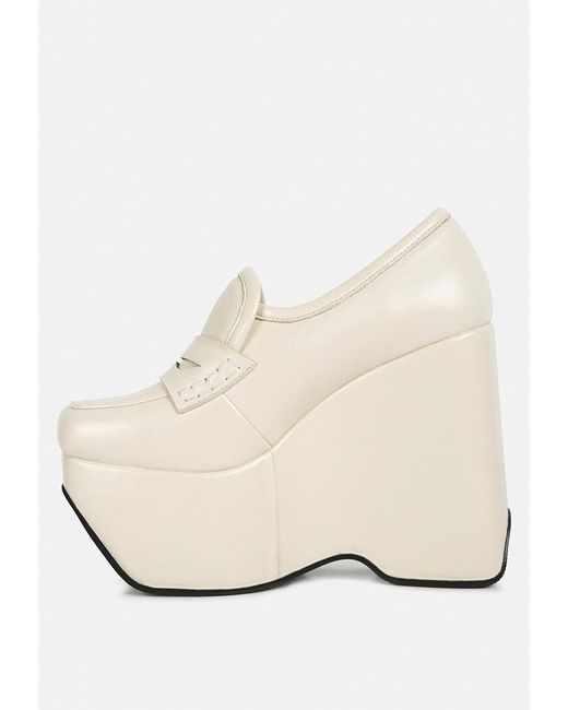 high wedge loafers