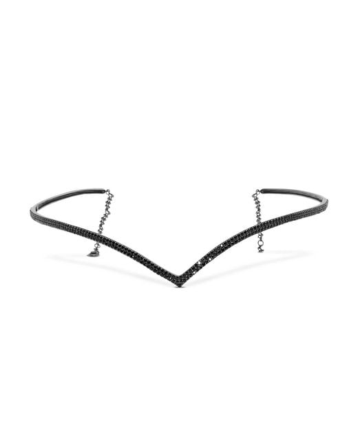 SALLY SKOUFIS Brown Soul Headpiece With Made Cz Diamond Stimulant