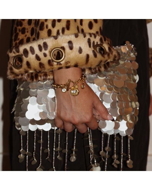 Sccollection Brown Daisy Rhinestone Bracelet