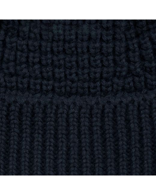 Paul James Knitwear Blue Lightweight Cotton Docker Whitby Beanie for men