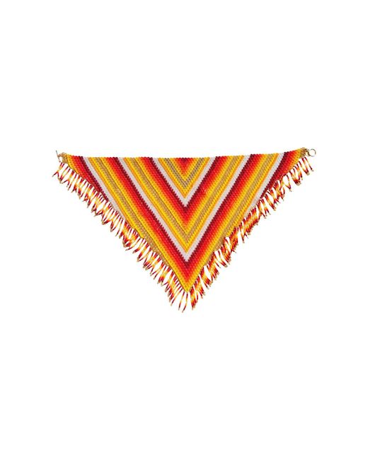 Iliana Arrazola Orange Scarf Fringe Necklace, And
