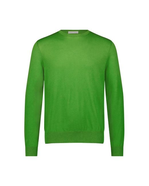 George Patrick Green Grass Cashmere Sweater for men