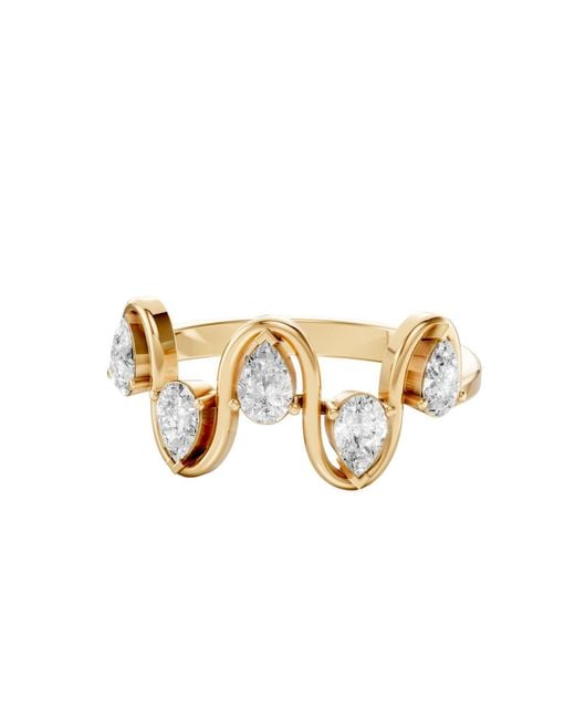 Aya Fine Jewelry Metallic Infinity Pear Cut Lab Diamond Ring